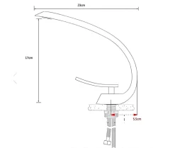 Robinet de lavabo sur plage BNF606B en laiton noir collection Céphise
