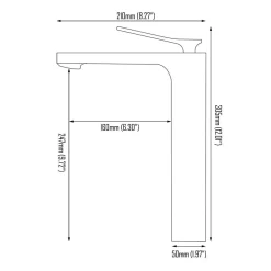 Robinet de lavabo surélevé pour Vasque Noir