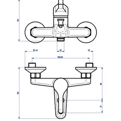 Robinet de salle de bain mitigeur bagnoire et douche en laiton chromé