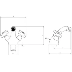 Robinet De Salle De Bain Pour Bidet Avec Deux Poignées En Croix - Narciso