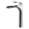 Robinet de salle de bain mitigeur en chrome blanc doré peinture blanche grand pont à un trou pour montage sur lavabo Argent