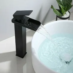 Robinet de salle de bain noir mat, robinet de lavabo à levier unique, robinet mitigeur de lavabo à poser