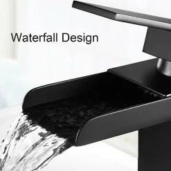 Robinet de salle de bain noir mat, robinet de lavabo à levier unique, robinet mitigeur de lavabo à poser