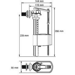 Robinet flotteur SR+ pour arrivée latérale - diam : entrée 3/8