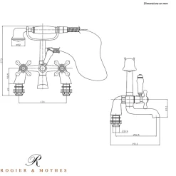 Robinet melangeur baignoire retro sur pieds VICTORIA