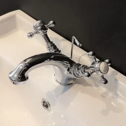 Robinet melangeur lavabo retro CANTERBURY avec bonde