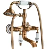 Robinet melangeur mural retro pour baignoire FLORINA or ancien