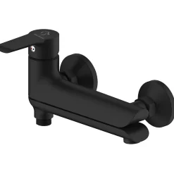 Robinet Mitigeur Baignoire Noir Mural Bec Pivotant Yo