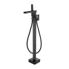 Robinet mitigeur baignoire cascade TANO sur pied noir mat