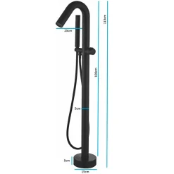 Robinet mitigeur baindouche sur pied PILOS noir mat