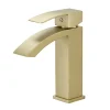 Robinet mitigeur bec cascade LERIO or brossé - Saniverre