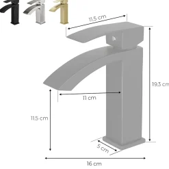 Robinet mitigeur bec cascade LERIO or brossé - Saniverre