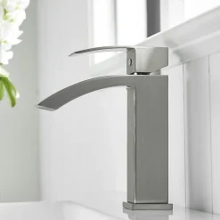Robinet mitigeur bec cascade LERIO chrome brossé - Saniverre