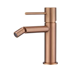 Robinet mitigeur bidet en laiton finition PVD or rose brosse avec cartouche ceramique
