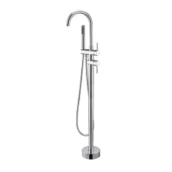 Robinet mitigeur colonne sur pied MATY chrome brillant pour baignoire îlot - Saniverre