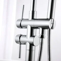 Robinet mitigeur colonne sur pied MATY chrome brillant pour baignoire îlot - Saniverre