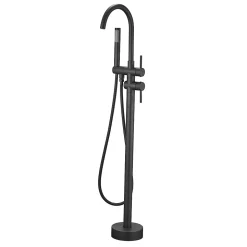 Robinet mitigeur colonne sur pied MATY chrome Noir pour baignoire îlot - Saniverre
