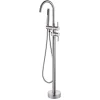 Robinet mitigeur colonne sur pied MATY chrome brossé pour baignoire îlot - Saniverre