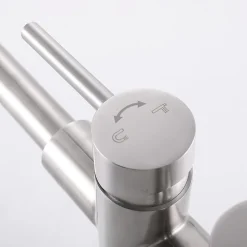 Robinet mitigeur de baignoire sur pied BAGNO acier brossé