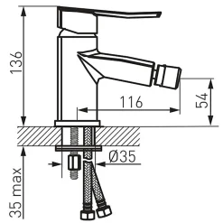 Robinet mitigeur de bidet VENETO chromé - SANIVERRE