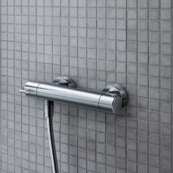 Robinet mitigeur de douche thermostatique, Chrome - 26x11,4x6cm - B.2