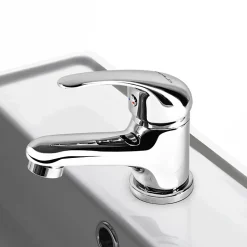 Robinet mitigeur de lavabo bas en laiton chrome avec systeme vidage