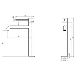 Robinet mitigeur de lavabo thermostatique GRAZIOSA noir mat