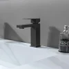 Robinet, mitigeur de lavabo pour salle de bain carré (Gris brossé) LuxuryBain