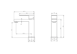 Robinet, mitigeur de lavabo pour salle de bain carré (Gris brossé) LuxuryBain