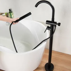 Robinet mitigeur de luxe sur pied 8028B en noir