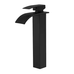 Robinet mitigeur haut TIBRE XL bec cascade noir chromé - Saniverre