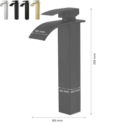Robinet mitigeur haut TIBRE XL bec cascade or brossé - Saniverre