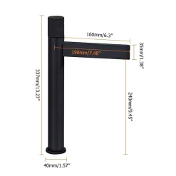 Robinet mitigeur lavabo haut Noir - Sham