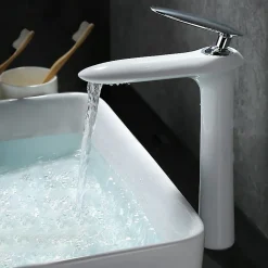 Robinet mitigeur lavabo haut moderne Blanc - Castor