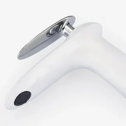 Robinet mitigeur lavabo haut moderne Blanc - Castor