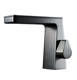 Robinet mitigeur pour lavabo ou vasque NT7320 effet cascade - noir mat, gun métal ou blanc mat Gun métal
