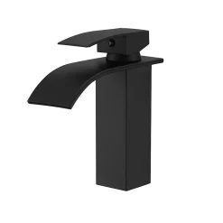 Robinet mitigeur TIBRE bec cascade extra-plat noir chromé - Saniverre
