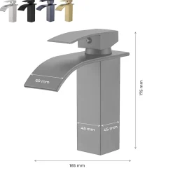 Robinet mitigeur TIBRE bec cascade extra-plat or brossé - Saniverre
