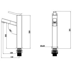 Robinet mitigeur vasque avec bec extractible Doré brossé - Graffias
