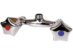 Robinet mélangeur mural pour douche entraxe 60 mm Mâle 15 x 21 en laiton chromé Noyon et Thiebault