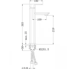 Robinet pour lavabo de Salle de bain - Chrome - 1234