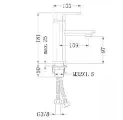 Robinet pour lavabo de salle de bains 1233