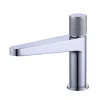 Robinet pour lavabo vasque et évier design en laiton peu bruyant et avec aérateur économie d'eau - H. 16,3cm - Chrome