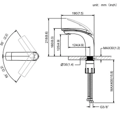 Robinet Salle de Bain Blanc Mitigeur de Lavabo En Laiton de Qualité Robinetterie pour Lavabo Hauteur sous Bec 125mm