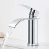 Robinet Salle de Bain Cascade, Mitigeur lavabo Rond Robinet lavabo Eau Froide/Chaude