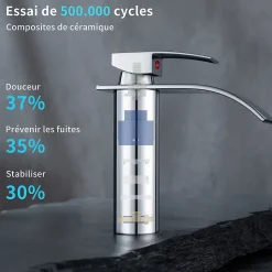 Robinet Salle de Bain Cascade Mitigeur de Lavabo Design Moderne pour Vasque Chromé en Inox
