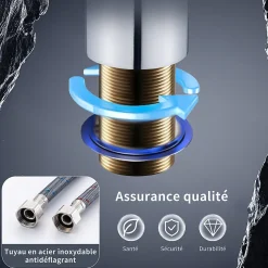 Robinet Salle de Bain Cascade Mitigeur de Lavabo Design Moderne pour Vasque Chromé en Inox