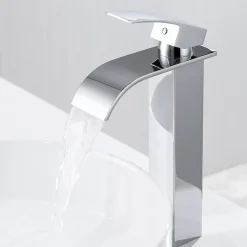 Robinet Salle de Bain Cascade Moderne, Auralum MaxMitigeur de Lavabo - Sortie Douce Sans Éclaboussures