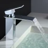 Robinet Salle de Bain Cascade Robinet de Lavabo en Laiton Mitigeur de Salle de Bain Chromé Forme Carré
