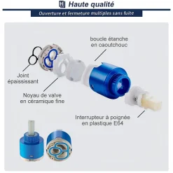 Robinet Salle de Bain Cascade Haut Mitigeur pour Vasque Chromé Robinet Design Moderne Corps en Acier Inox